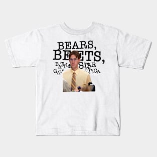 Jim Harpet- bears, beets, battlestar galactica Kids T-Shirt